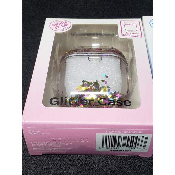 Shake It Up AirPods Charging Casey Shakey Glitter Case Holder Gold Pink Blue 3p - Picture 7 of 10